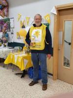 John Baker collecting for Marie Curie
